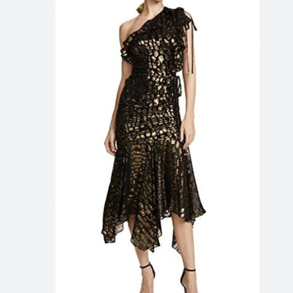 NEW Veronica Beard Leighton Asymmetrical Midi Dress Size 0